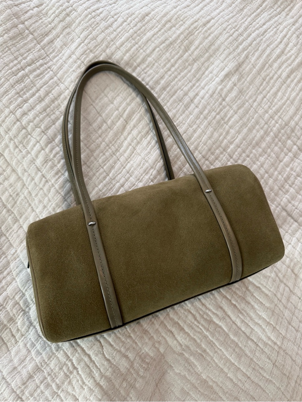 Madewell Suede Barrel Shoulder Bag in Olive NWOT 1056
